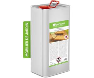 Nordicare saturateur bois exterieur [5L] vernis bois exterieur incolore pour tous les bois à l'extérieur, huile de lin pour bois exterieur & teck, huile teck
