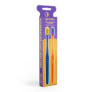 Nordics Lot de 2 brosses à dents ultra douces pour adultes - 6 580 poils ultra fins, dents et gencives sensibles, manche en bioplastique respectueux de l'environnement, végétaliennes, biodégradables