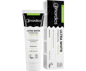 Nordics Dentifrice Ultra White Charbon Thé Matcha S Fluor 75ml