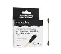 Nordics Organic Care Bâtons cosmétiques en coton biologique, noir, avec charbon actif, vegan