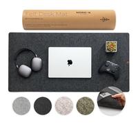 Nordik Grand sous-main en feutre - Anthracite - 89 x 43 cm - Couverture complète pour clavier et souris - Tapis de protection et mat - Sous-main de bureau pour bureau