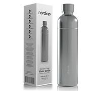 Nordiqo Bouteille Premium en Acier Inoxydable 1L - Compatible avec SodaStream (sauf Crystal), Aarke & autres machines à soda | Sans Date d'Expiration | Lavable Lave-Vaisselle | Anti-Fuite | Sans BPA