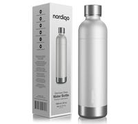 Nordiqo Bouteille Premium en Acier Inoxydable 1L - Compatible avec SodaStream (sauf Crystal), Aarke & autres machines | Sans Date d'Expiration | Lavable Lave-Vaisselle | Anti-Fuite | Sans BPA