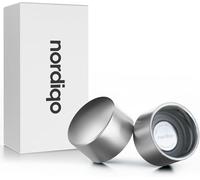 Nordiqo Couvercles Premium en Acier Inoxydable Lot de 2 | Compatibles avec les bouteilles en plastique Sodastream & Aarke | Sans BPA | Certifiés LFGB | Sans Plastique