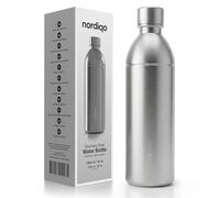 Nordiqo Premium Bouteille pour Machine à Eau Gazeuse 1,3L | XL Bouteille de Rechange en Acier Inoxydable pour Aarke Carbonator 3 & Smeg | Passe au Lave-Vaisselle & Sans Plastique