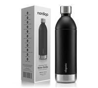 Nordiqo Premium Bouteille pour Machine à Eau Gazeuse 1,3L | XL Bouteille de Rechange en Acier Inoxydable pour Aarke Carbonator 3 & Smeg | Passe au Lave-Vaisselle & Sans Plastique