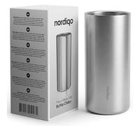Nordiqo Rafraîchisseur de Bouteille en Inox Double Paroi | Seau à Vin 24cm Extra Haut & Fin | Insert Silicone Silencieux & Base Antidérapante | Champagne