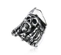 Nordique Caraïbes Pirate Crâne Bague en acier inoxydable Personnalité de la mode vintage pour hommes Bijoux en acier titane