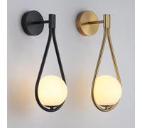 Nordique créatif luxe boule de verre mur LED lampe salon métal moderne minimaliste chevet applique murale chambre luminaires