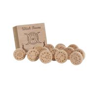 Nordique en Bois Naturel | Ensemble de Pierres gravées pour méditation, Divination, spirituelle et de Sorcellerie - Accessoire ésotérique pour débutants et pratiquants spirituels