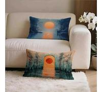 Nordique Housse Coussin 30x30 Lot de 2, Architecture Taie Oreiller 30x30, Velours Doux Housse de Coussin avec Fermeture Éclair Invisible, Carré Taie d'oreiller pour Jardin Salon Décor Maison M-m9358