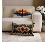 Nordique Housse Coussin 45x45 Lot de 2, RéTro Taie Oreiller 45x45, Velours Doux Housse de Coussin avec Fermeture Éclair Invisible, Carré Taie d'oreiller pour Extérieur Jardin Salon Décor Maison 6-m707