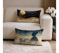 Nordique Housse Coussin 60x60 Lot de 2, RéTro Taie Oreiller 60x60, Lin Housse de Coussin avec Fermeture Éclair Invisible, Carré Taie d'oreiller pour Extérieur Jardin Salon Décor Maison Cadeau K-m4124