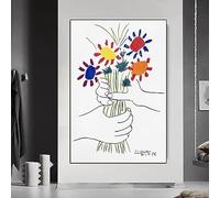 Nordique Minimaliste Bouquet De Paix Fleurs Toile Peinture Célèbre Picasso Oeuvre Affiche Mur Art Salon Décor À La Maison 40x60 cm Sans Cadre