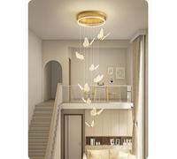 Nordique Papillon Rotatif Villa escalier Appartement Duplex Halle de Haute Hauteur Chandelier Clair escalier de Luxe Clair Lustre Long