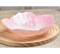 Nordique Q52 Bol à fruits en verre cristal moderne - Grande assiette décorative en forme de fleur nacrée pour un usage domestique (rose, 31 x 7,4 cm)