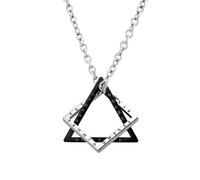 Nordique Viking Script Triangle Géométrie carrée Pendentif en acier titane Simple combinaison collier en acier inoxydable