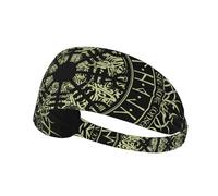 Nordique Viking Vegvisir runique boussole bandeaux antidérapant élastique bandes de cheveux Yoga course sport entraînement gymnase pour hommes femmes