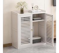 Nordivo Boîte de Rangement pour Routeur sur Pied Modem, Armoire de Rangement WiFi, Étagère Double, Cache et Solution de Rangement pour Espaces Bien Rangés(White,H67cm/26in)