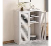 Nordivo Boîte de Rangement pour Routeur sur Pied Modem, Armoire de Rangement WiFi, Étagère Double, Cache et Solution de Rangement pour Espaces Bien Rangés(White,H82cm/32in)