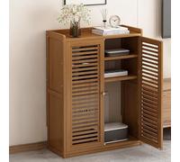 Nordivo Boîte de Rangement pour Routeur sur Pied Modem, Armoire de Rangement WiFi, Étagère Double, Cache et Solution de Rangement pour Espaces Bien Rangés(Brown,H82cm/32in)