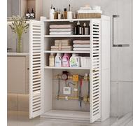 Nordivo Boîte de Rangement pour Routeur sur Pied Modem, Armoire de Rangement WiFi, Étagère Double, Cache et Solution de Rangement pour Espaces Bien Rangés(White,H97cm/38in)