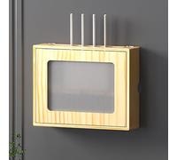 Nordivo Cache-Boîtier Wi-FI Mural, Boîte de Rangement Routeur à Double Étage, Support Suspendu sans Perçage, pour Bureau et Maison(Brown,L36.5cm/14.4in)