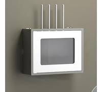 Nordivo Cache-Boîtier Wi-FI Mural, Boîte de Rangement Routeur à Double Étage, Support Suspendu sans Perçage, pour Bureau et Maison(Gray/White,L36.5cm/14.4in)