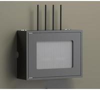 Nordivo Cache-Boîtier Wi-FI Mural, Boîte de Rangement Routeur à Double Étage, Support Suspendu sans Perçage, pour Bureau et Maison(Black/Clear,L42.5cm/16.7in)