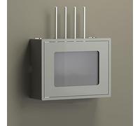 Nordivo Cache-Boîtier Wi-FI Mural, Boîte de Rangement Routeur à Double Étage, Support Suspendu sans Perçage, pour Bureau et Maison(Gray,L42.5cm/16.7in)