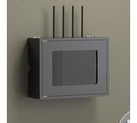 Nordivo Cache-Boîtier Wi-FI Mural, Boîte de Rangement Routeur à Double Étage, Support Suspendu sans Perçage, pour Bureau et Maison(Black,L52.5cm/21.4in)