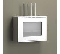 Nordivo Cache-Boîtier Wi-FI Mural, Boîte de Rangement Routeur à Double Étage, Support Suspendu sans Perçage, pour Bureau et Maison(White,L36.5cm/14.4in)