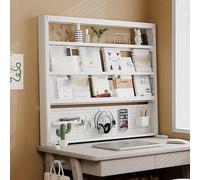 Nordivo Étagère de Bureau à 2 Niveaux, Organisateur de Surélévation en Métal pour Dortoir, Étagère d’Affichage avec Panneau Grille, Rangement Réglable Gain de Place, pour Bureau(L120*102cm/47 * 40in)