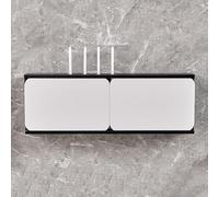 Nordivo Étagère Murale en Bois pour Routeur WiFi, Boîte Cache Routeur, Cache Modem et Câbles, Rangement Routeur pour Bureau et Maison(Black/White,L70cm/27.5in)