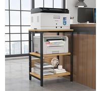 Nordivo Meuble Imprimante Support Imprimante Double Couche,Étagère de Bureau en Bois avec Tige en métal,Stockage à Plusieurs Niveaux Meubles de Bureau,pour imprimante(Brown B,H*W70*50cm/27.5 * 20")