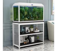 Nordivo Support Aquarium 3 Niveaux, Meuble pour Aquarium, Table Reptile sur Pied, Système Étagère Aquarium Métal et Bois, Tables pour Aquariums, pour Maison/Jardin(Black/White,L100x30cm/39x12in)