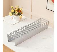 Nordivo Support d’Exposition d’Échantillons de Carrelage de Bureau, Petit Présentoir Carrelage, Organisateur Échantillons avec 10/14 Fentes, pour Matériaux de Construction(Silver,L60cm/23.6in-2)