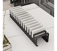 Nordivo Support d’Exposition d’Échantillons de Carrelage de Bureau, Petit Présentoir Carrelage, Organisateur Échantillons avec 10/14 Fentes, pour Matériaux de Construction(Black,L60cm/23.6in-2)