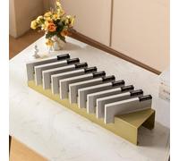 Nordivo Support d’Exposition d’Échantillons de Carrelage de Bureau, Petit Présentoir Carrelage, Organisateur Échantillons avec 10/14 Fentes, pour Matériaux de Construction(Gold,L60cm/23.6in-1)