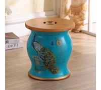 Nordivo Tabouret Jardin céramique Chinois avec Rangement, Tabouret Tambour Peint à la Main émaillé, déco Ronde sans Installation, Motif Fleurs Oiseaux, Table d’appoint extérieur(27)