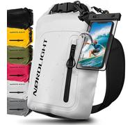 Nordlight Dry Bag Sac Étanche avec Pochette Étanche Téléphone, Fermeture Roll-Top, Bandoulière | Sac à Dos étanche Nautique, Sac Impermeable Etanche | Natation Plage Sup Bateau - Blanc (Opaque), 10 L