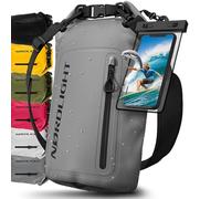 Nordlight Dry Bag Sac Étanche avec Pochette Étanche Téléphone, Fermeture Roll-Top, Bandoulière | Sac à Dos étanche Nautique, Sac Impermeable Etanche | Natation Plage Sup Bateau - Gris (Opaque), 30 L