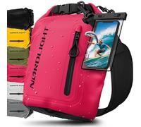 Nordlight Dry Bag Sac Étanche avec Pochette Étanche Téléphone, Fermeture Roll-Top, Bandoulière | Sac à Dos étanche Nautique, Sac Impermeable Etanche | Natation Plage Sup Bateau - Rose (Opaque), 5 L