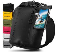 Nordlight Dry Bag Sac Étanche avec Pochette Étanche Téléphone, Fermeture Roll-Top, Bandoulière | Sac à Dos étanche Nautique, Sac Impermeable Etanche | Natation Plage Sup Bateau - Noir (Opaque), 5 L