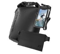 Nordlight Sac Étanche Dry Bag Pochette Étanche Sac à Dos Imperméable | Drybag Nautique + Roll-Top | Natation Plage Canoë SUP Plongée - Noir opaque, 5L + Housse Téléphone, Sac Banane