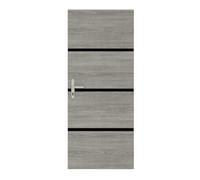 NORDLINGER Kit de rénovation de porte RENO'PORTE Décor Chêne greige - Profils noirs - FSC Mixte - Modèle non encollé