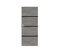 Nordlinger Kit de rénovation pour porte intérieure Décor gris agate 890515-4 feuilles de placage 85 x 50 cm & 3 profils noirs 85 x 2 cm