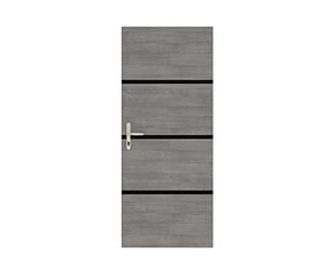 Nordlinger Kit de rénovation pour porte intérieure Décor gris agate 890515-4 feuilles de placage 85 x 50 cm & 3 profils noirs 85 x 2 cm