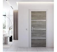 NORDLINGER PRO Kit de rénovation de porte chêne greige 890511 4 feuilles de placage 85 x 50 cm & 3 profils 85 x 2 cm