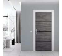 Nordlinger Pro Kit Rénovation Porte - 890531 - Bois FSC Mixte 70% - Gris agate - Profilés noirs - Thermocollant - Décoration intérieure